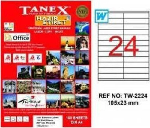 Tw-2224 - 105 X 23 Mm Laser Etiket 100 Adet