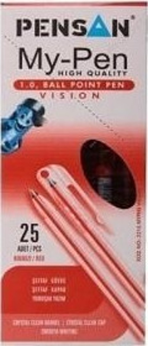 Tükenmez Kalem My-Pen 1.0 Kırmızı 25Li