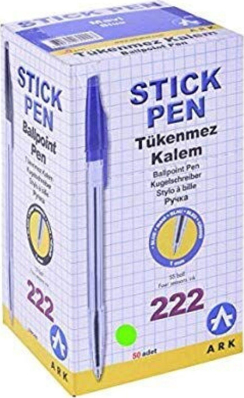 Tükenmez Kalem 222 Büro 50'Li Kutu Mavi