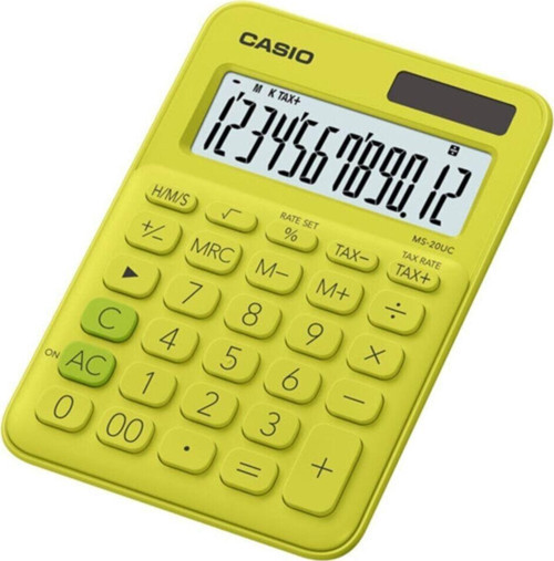 Ms-20Uc-Yg Renkli Masa Tipi 12 Hane Hesap Makinası Sarı