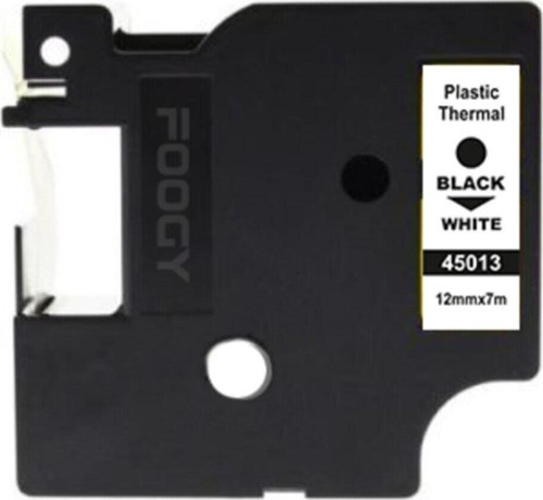 D1 Etiket Muadili Thermal Plastik Şerit Etiket Beyaz 12Mm X 7Mt