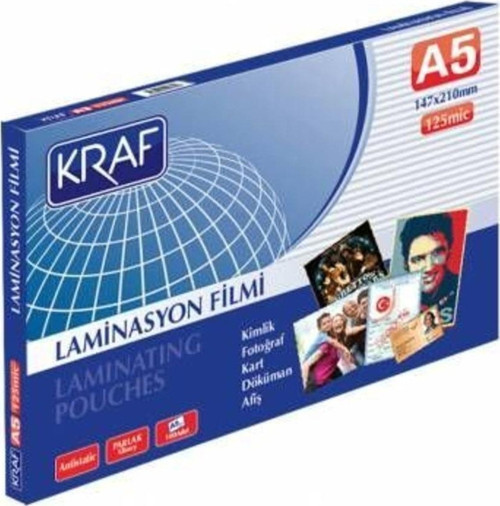 Laminasyon Filmi Parlak A5 125Mıc 100Lü