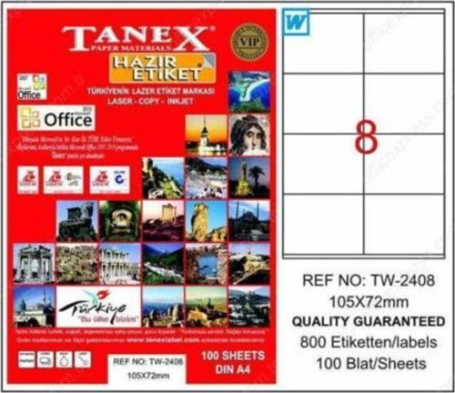 Tw-2408 - 105 X 72 Mm Laser Etiket 100 Adet