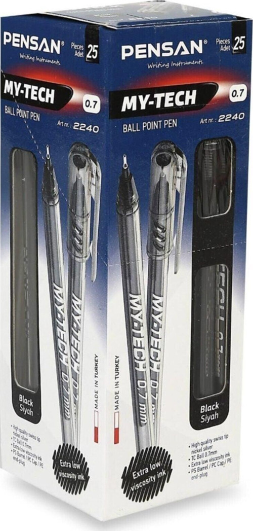 My-Tech 0.7 Kalem- 25'Li Paket Siyah