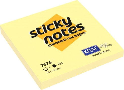 Yapışkanlı Not Kağıdı 76X76 Sarı -4 Paket