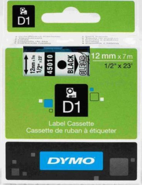 D1 Şerit 12Mm X 7Mt Siyah / Beyaz 720610 45021 2 Adet