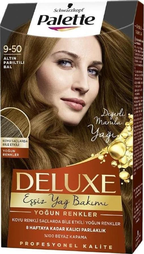Deluxe Saç Boyası 9-50 Altın Parıltılı Bal