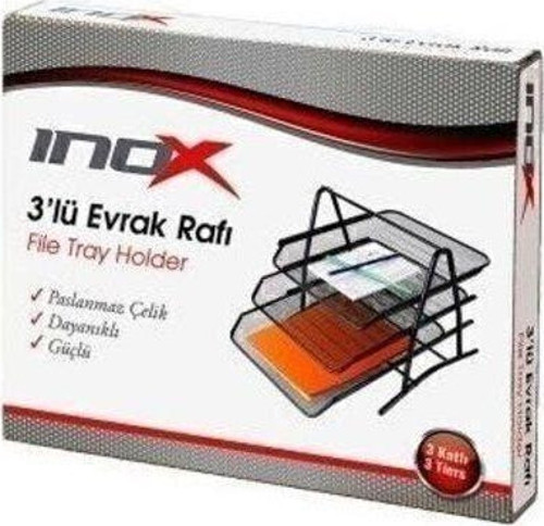 Ofis File 3'Lü Metal Evrak Rafı Siyah -12 Adet