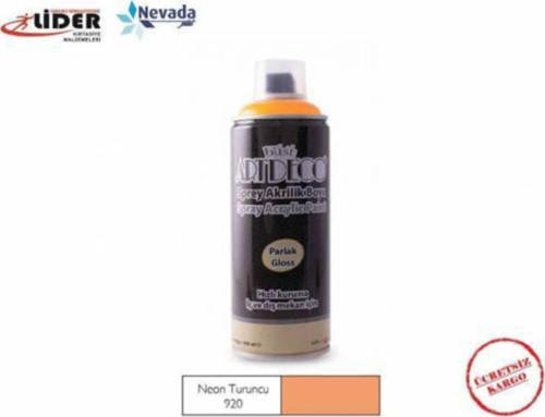 Akrilik Sprey Boya Parlak Glossy 400 Ml Neon Turuncu 400 Ml 190 Gr.