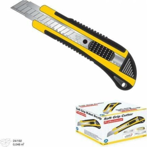 Maket Bıçağı Geniş 18Mm. Profesyonel Metal Kanallı 2-Adet