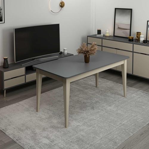 Elina Açılır Yemek Masası - Antrasit/Kumtaşı