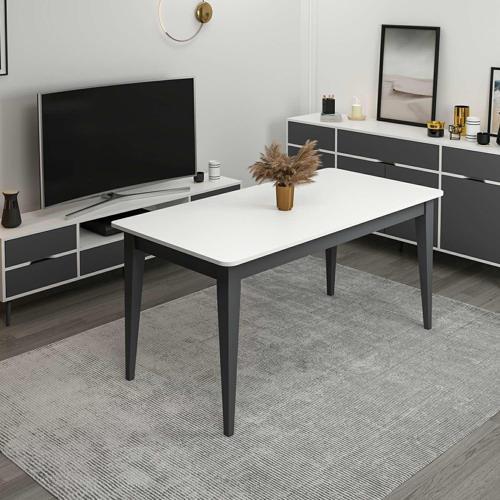 Elina Açılır Yemek Masası - Beyaz/Antrasit