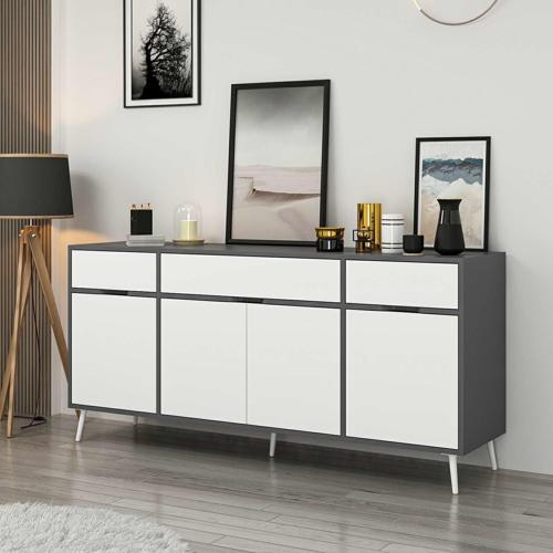 Elina Ayaklı Konsol - Antrasit/Beyaz