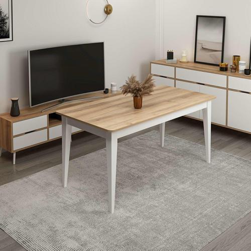 Elina Açılır Yemek Masası - Dore/Beyaz