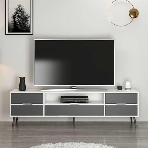 Elina Ayaklı Tv Ünitesi - Beyaz/Antrasit