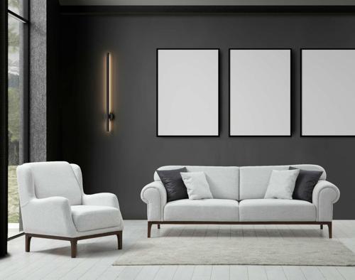 London Sırt Mekanizmalı 3+1 Berjer Koltuk Takımı Ares Beyaz