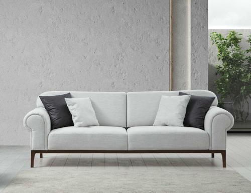 London Sırt Mekanizmalı 3'lü Koltuk Ares Beyaz