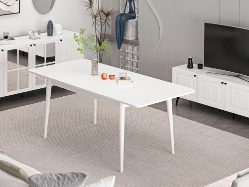 Kale İlkbahar Açılır Yemek Masası Beyaz/Beyaz