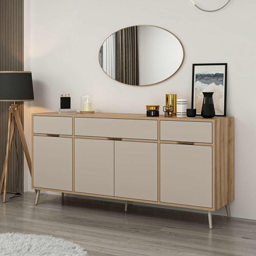 Elina Ayaklı Konsol Aynalı - Dore/Kumtaşı