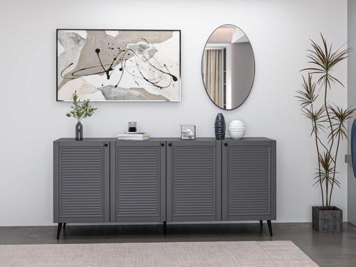 Kale Aynalı Konsol Pandora Antrasit/Antrasit