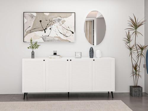 Kale Aynalı Konsol Pandora Beyaz/Beyaz