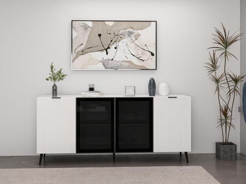 Kale Konsol Cam Kapak Plus Beyaz/Beyaz Füme Cam