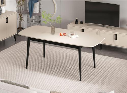 Prime Açılır Yemek Masası - Kumtaşı/Siyah Ayak