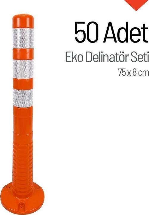50`li Delinatör Set 75 x 8 cm EKO, Esnek Duba