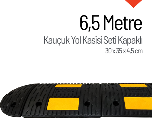 Kauçuk Hız Kesici Set Kapaklı, Yol Kasisi 6,5 metre - EKO
