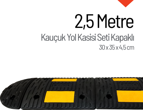 Kauçuk Hız Kesici Set Kapaklı, Yol Kasisi 2,5 metre - EKO