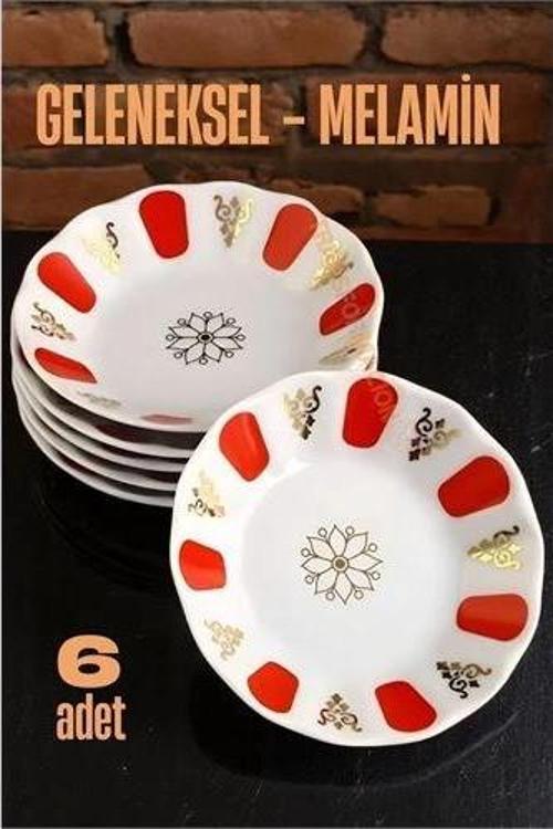 Turk Melamin Çay Tabağı 6 Adet Geleneksel Türk Çay Bardağı Altlığı