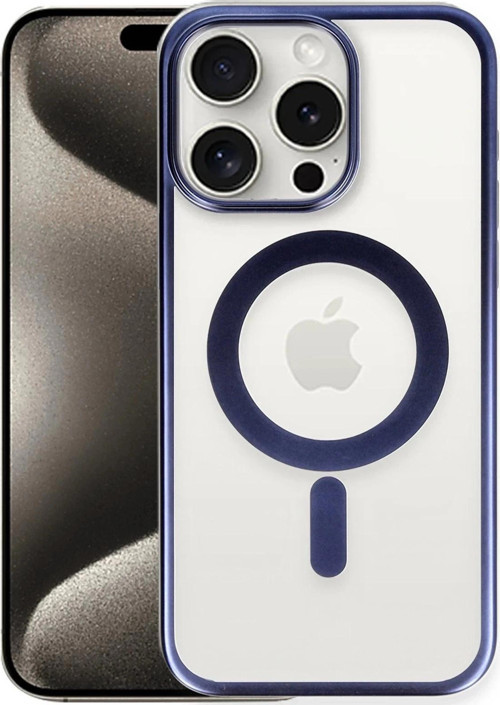 iPhone 15 Pro Max Kılıf Erozi Magsafe Kapak - Lacivert-(5796)