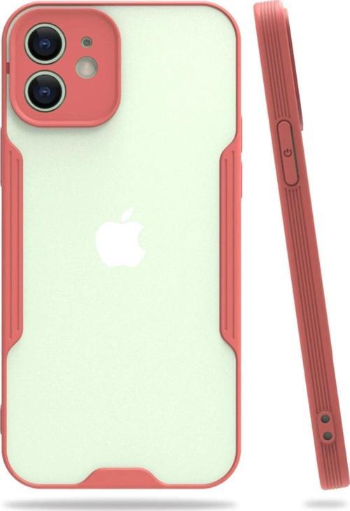 iPhone 12 Kılıf Platin Silikon - Pembe-(5796)