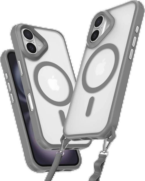 iPhone 16 Kılıf Enka Magsafe Silikon Kılıf - Titan Gri-(5796)