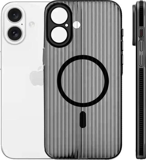 iPhone 16 Line Magsafe Kapak - Siyah-(5796)