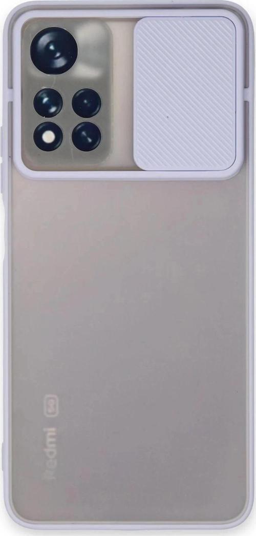 Xiaomi Redmi Note 11 Pro Plus 5G Kılıf Palm Buzlu Kamera Sürgülü Silikon - Lila-(5796)