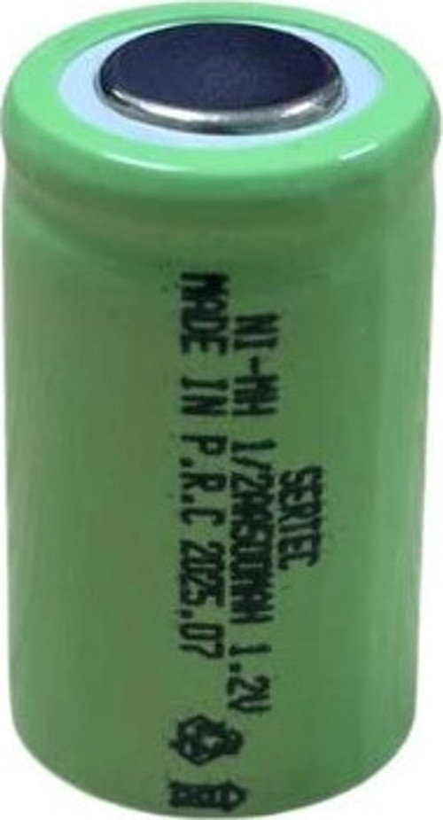 1.2V 500 Mah - 1/2AA - Ni-MH Şarjlı Pil - (Başsız / Flat Head)