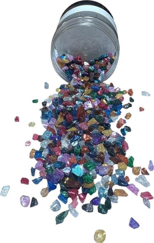 Epoksi Çalışmalarınız İçin Parlak Cam Kırıkları 4-8 Mm Karışık 100 Gr