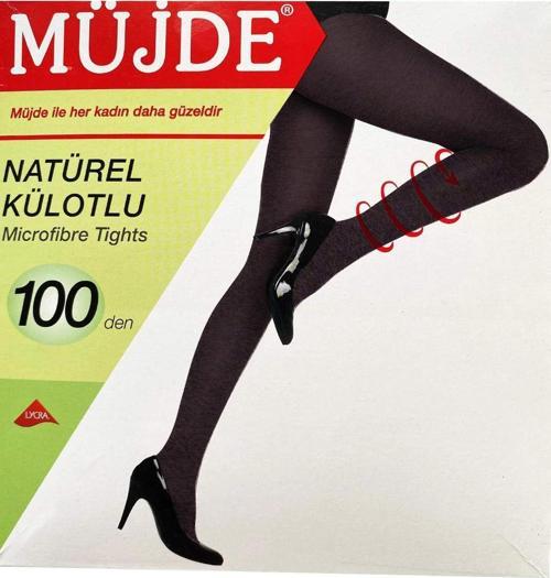 Siyah 100 Denye Kalın Külotlu Çorap Opak Naturel Esnek