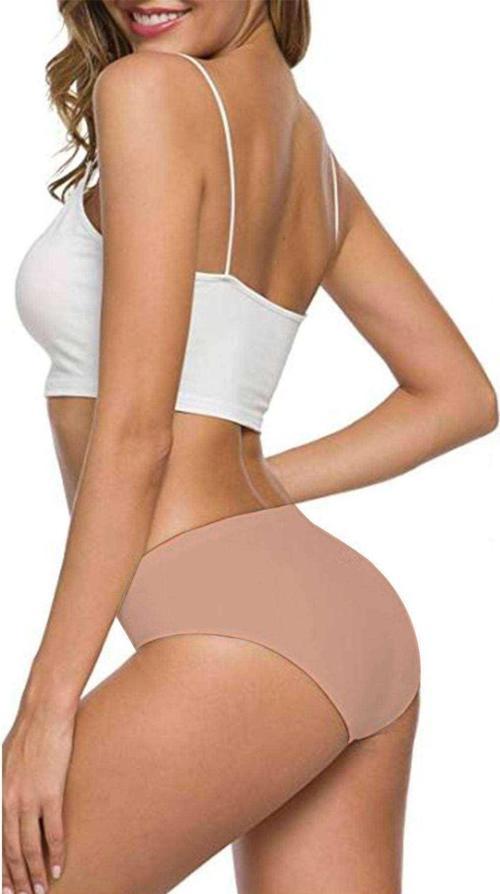 2 Adet Kadın Dikişsiz Lazer Kesim Esnek İz yapmayan Külot Ten