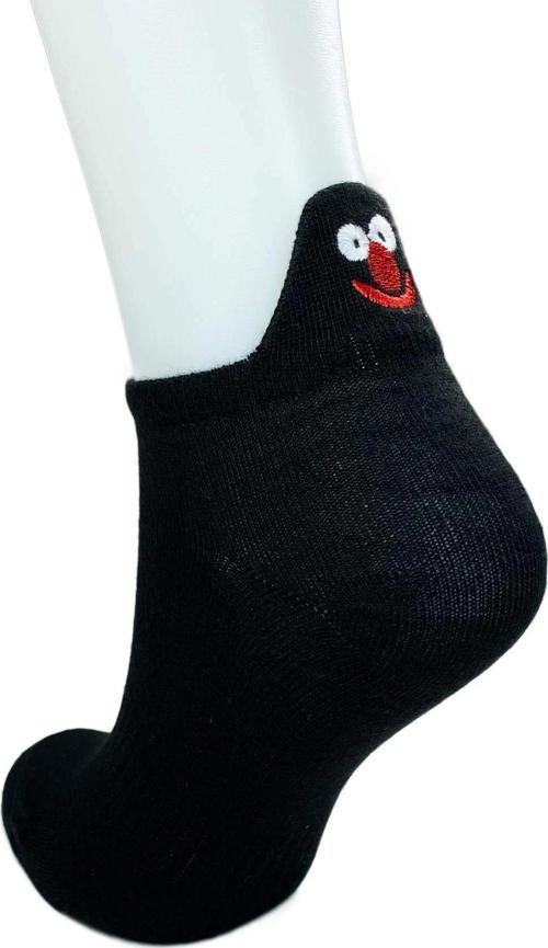 6 Çift Emoji Desen Nakış Baskılı Kadın Pamuklu Bilek Çorap