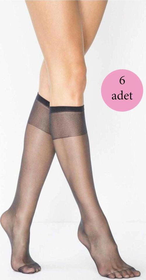 6 Adet Süper Ince 15 den Mat Pantolon Çorabı Siyah