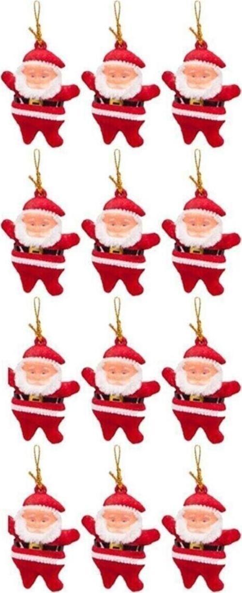 Yılbaşı Çam Ağacı Süsü Noel Baba 12'li 6,5cm