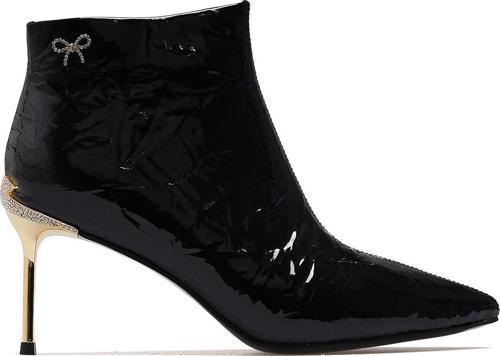 Kadın Taş Detaylı İnce Topuk Bot 25k 25k417-1 Z Siyah