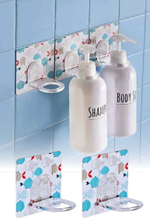 2 Adet Kendinden Yapışkanlı Desenli Sıvı Sabunluk Askısı Pratik ve Şık Duvar Tipi Sabunluk Tutucu