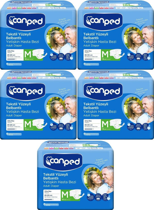 Hasta Bezi Yetişkin Bel Bantlı Tekstil Yüzey M - Orta - Medium 90 (5PK*18)