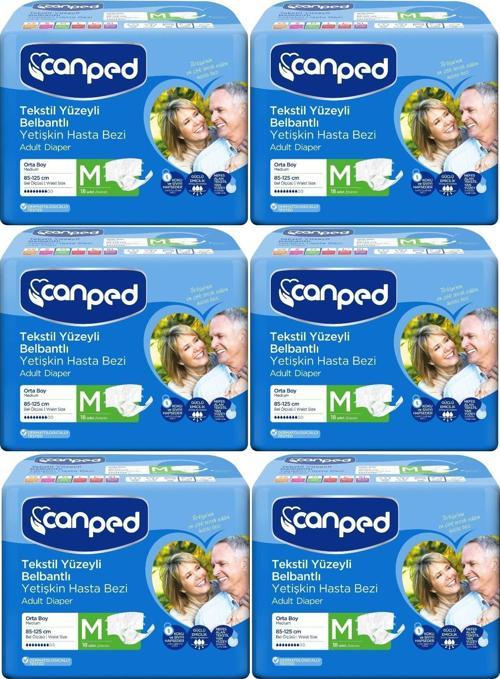 Hasta Bezi Yetişkin Bel Bantlı Tekstil Yüzey M - Orta - Medium 108 (6PK*18)