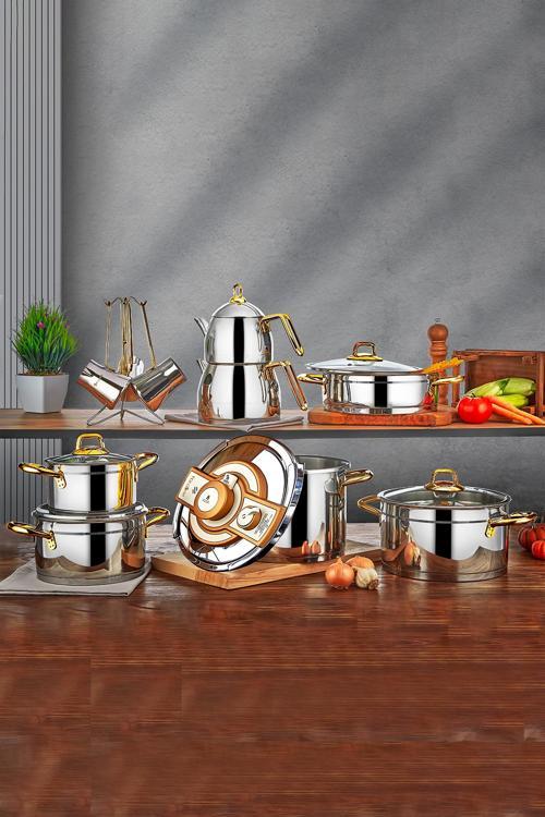 Ambiance 18 Parça Çeyiz Seti 18/10 Paslanmaz Çelik Gold