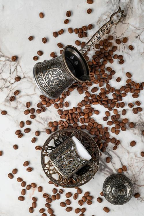 Zamak 2 Döküm Kahve Cezvesi Bakır Renk 100 Ml. 2 Kişilik