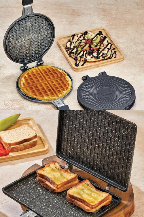 Granit Waffle Ve Tost Tavası Seti